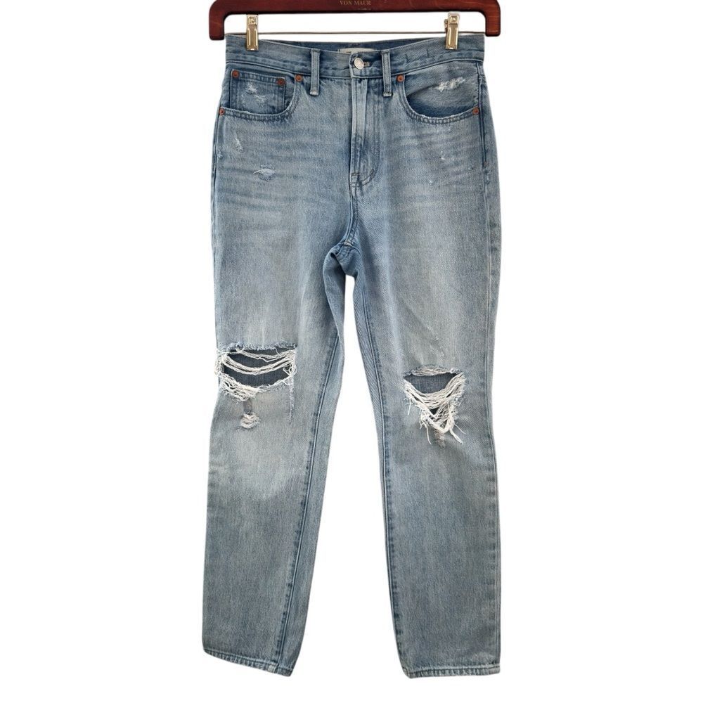 Madewell The Perfect Vintage Ripped‎ High Rise Taper Denim Jeans Women’s Sz 27